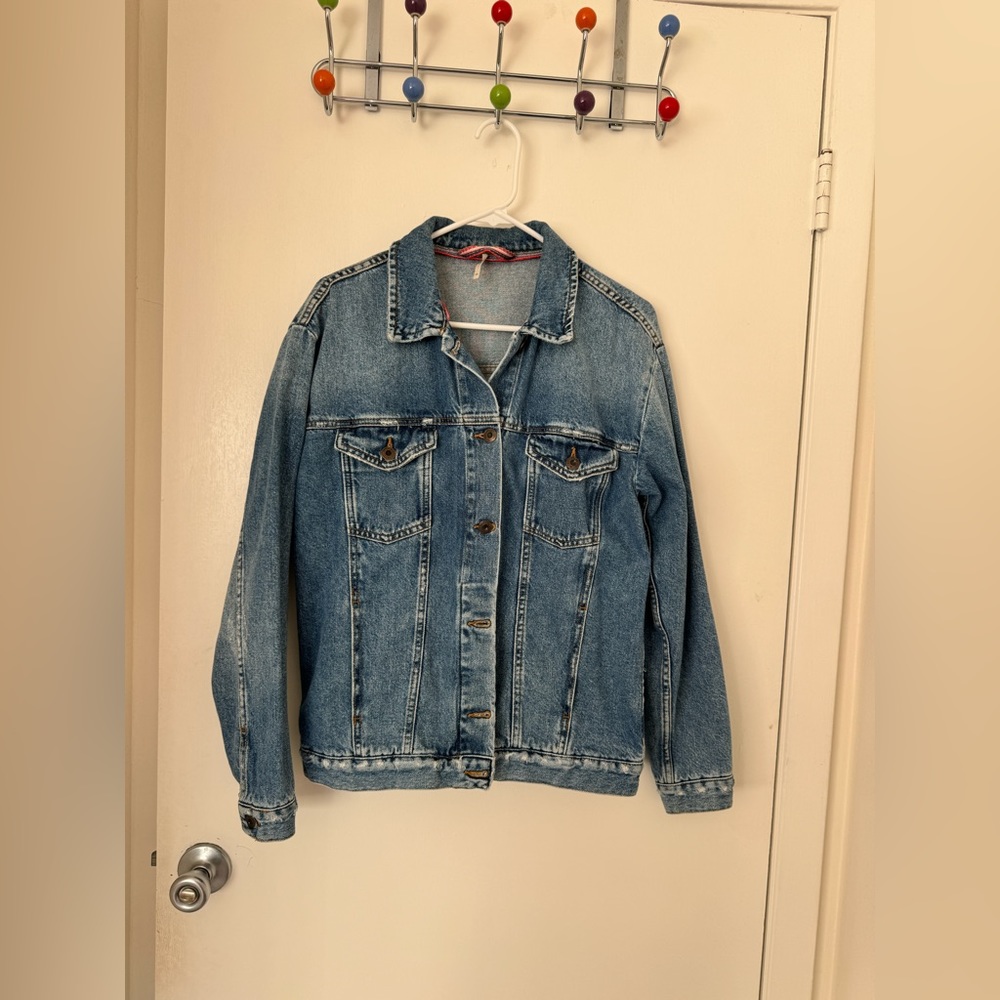 Free People Oversized Denim Jacket - Size XS
